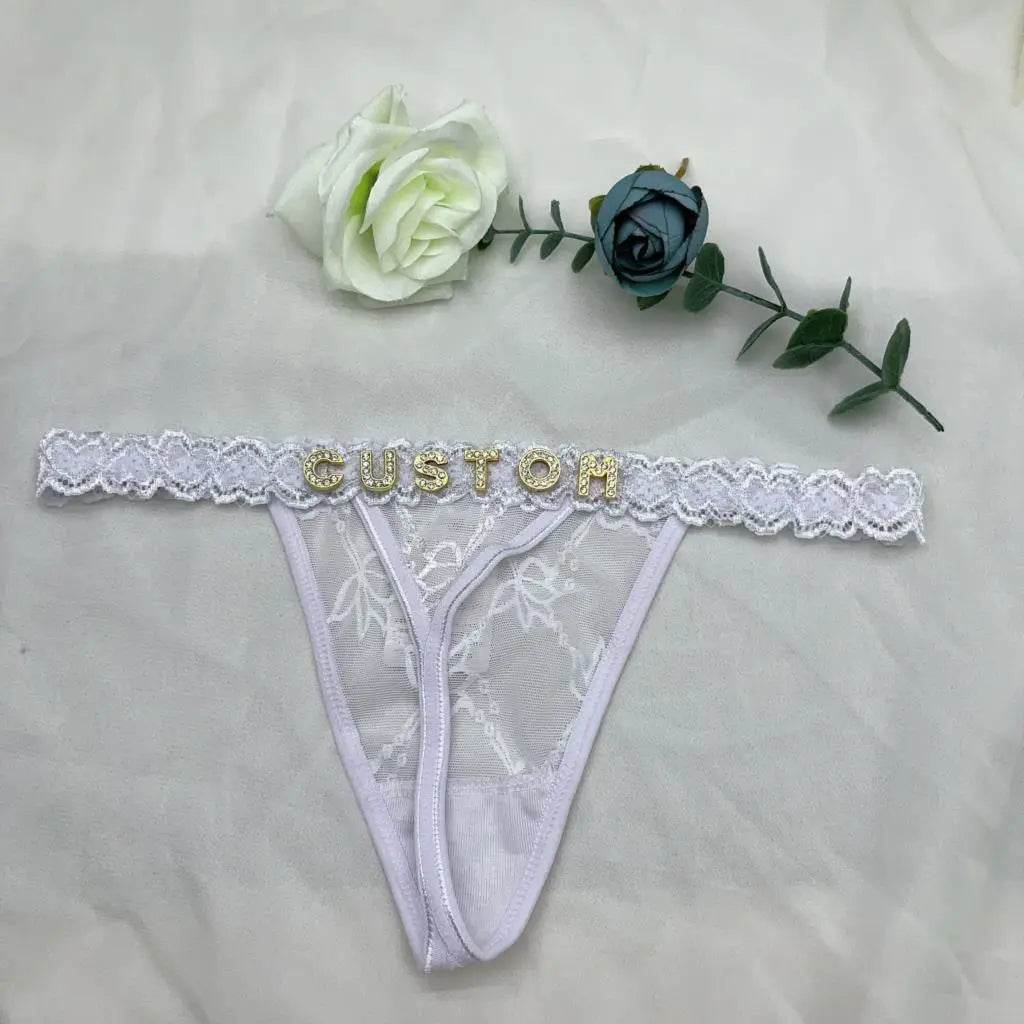 ▷ Personalized Sexy Lace Thong Panties For Women Crystal Letters Name  Underwear - CENTRO COMERCIAL CASTELLANA 200 ◁